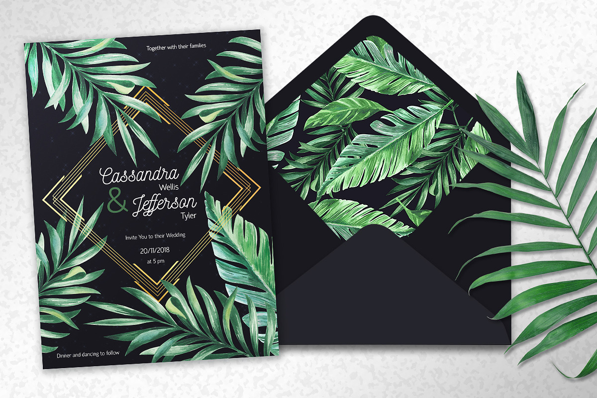 Tropical Midnight Wedding Suite, an Invitation Template by HannaSymo (Photo 3 of 6)