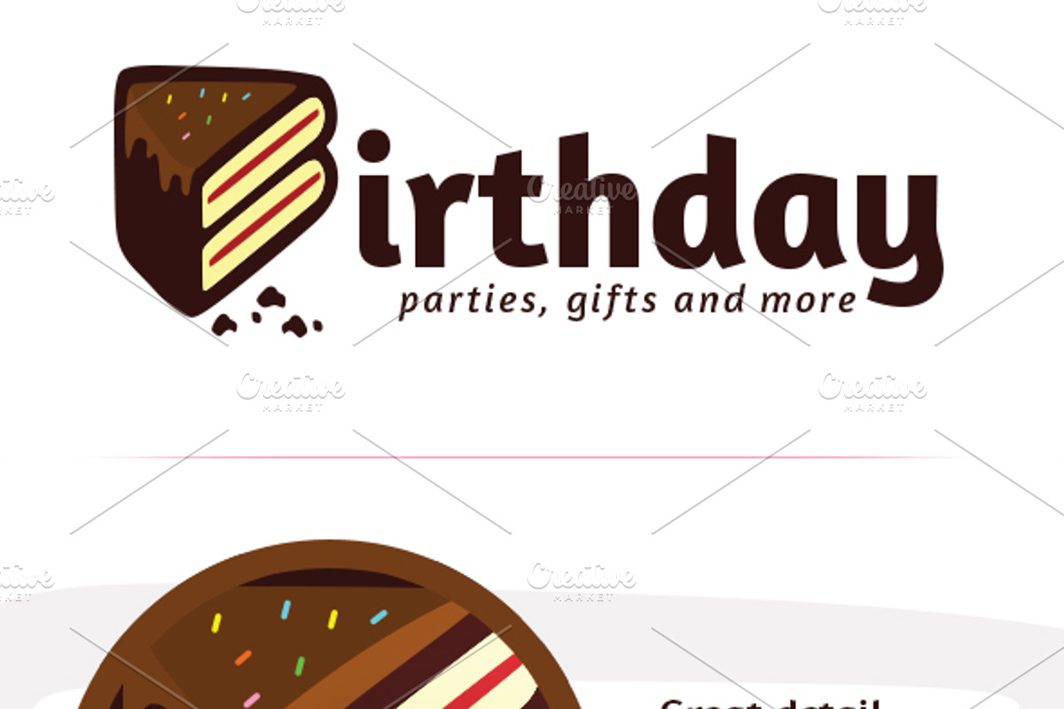 Birthday Cake Logo Template, a Branding & Logo Template by Zlaws (Photo 3 of 5)