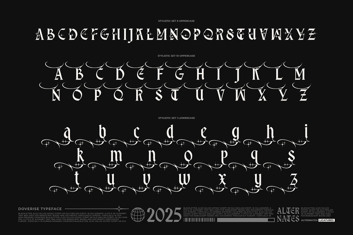 Doverise Typeface, a Blackletter Font by alit design (Photo 13 of 20)