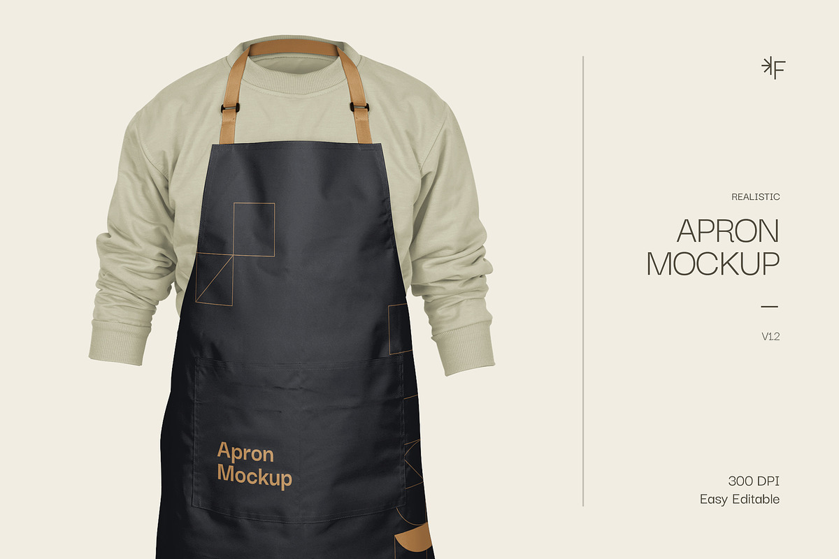Realistic Apron Mockup, an Apparel Mockup by fakhroo (Photo 1 of 3)