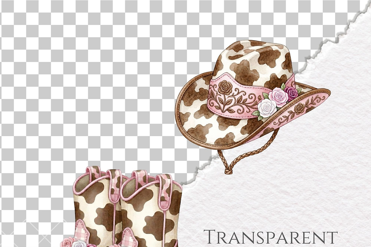 Hareford Cowgirl Cow Western Baby, an Animal Illustration by Invite to Clipart (Photo 6 of 7)