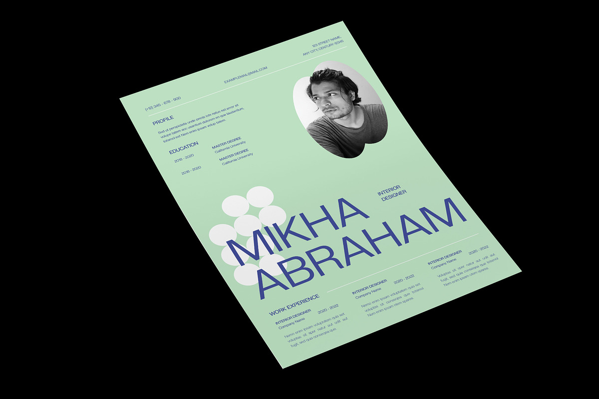 Modern Minimal CV Resume, a Resume Template by Neermana (Photo 2 of 5)