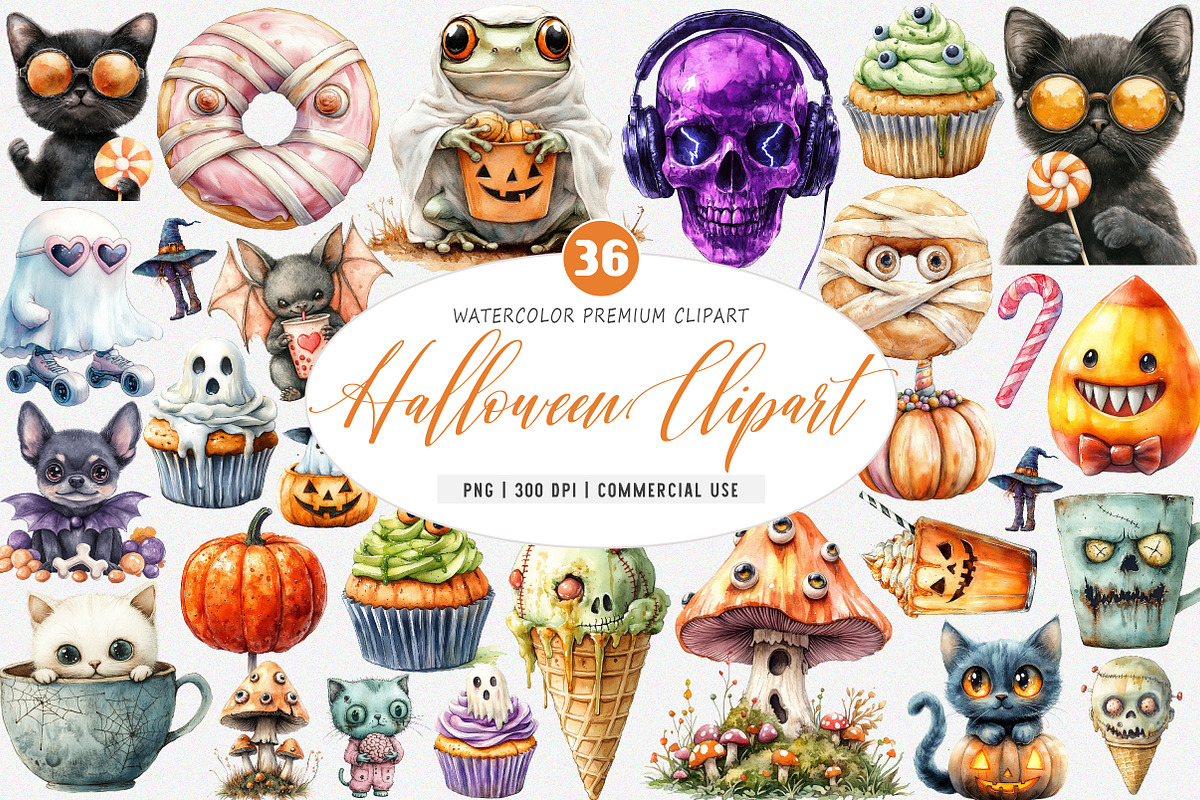 Halloween Sublimation Clipart Design, an Illustration by SinaCreation (Photo 1 of 5)