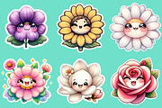 cute floral printable sticker Png, an Illustration by DreamCafeArt (Thumbnail 2 of 5)