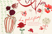 Red Burgundy Flowers PNG, a Decorative Illustration by whiteheartdesign (Thumbnail 1 of 17)