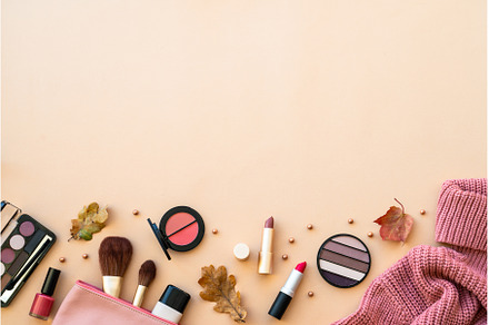 Autumn beauty background top view., a Beauty & Fashion Photo by Nadia-nb
