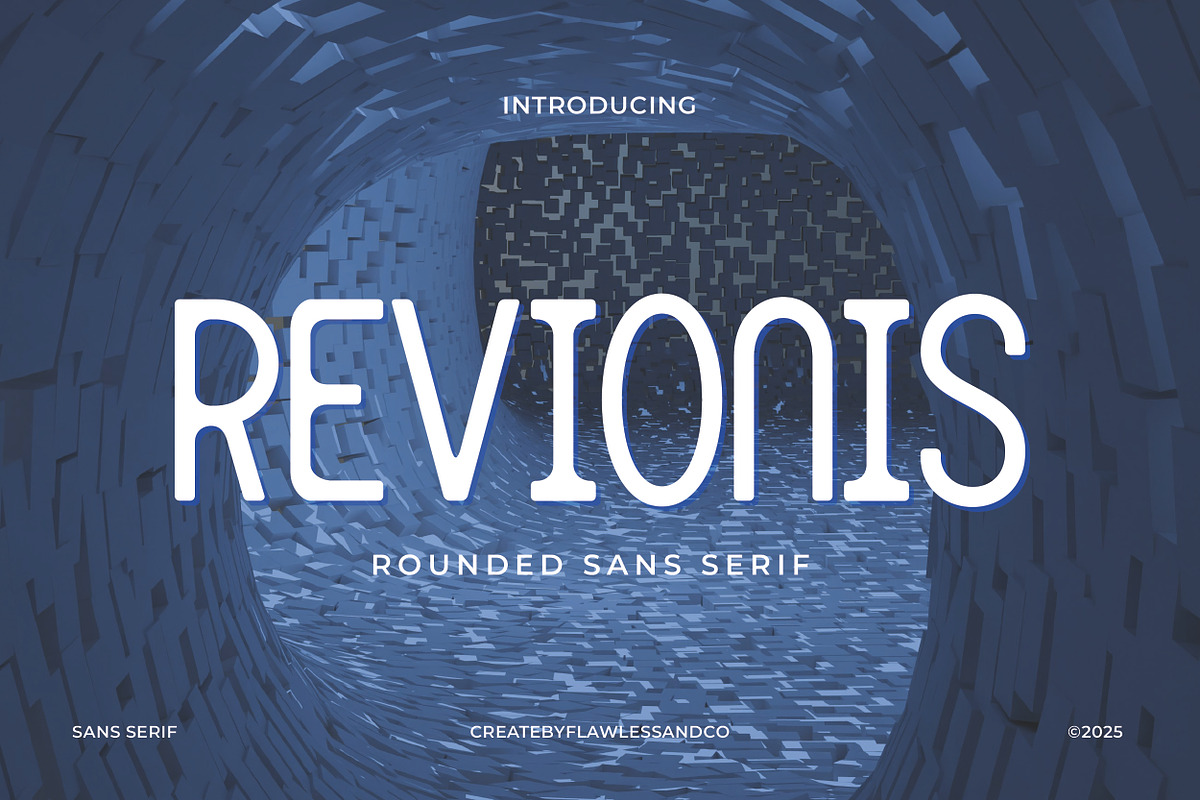 Revionis - Sans Serif, a Sans Serif Font by Flawless And Co (Photo 1 of 10)