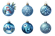 Blue Christmas Balls Clipart Bundle, an Illustration by SinaCreation (Thumbnail 2 of 7)