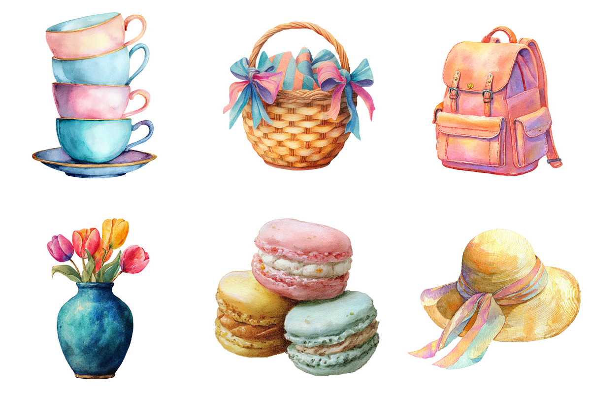 Watercolor Spring Clipart, an Illustration by Design Market (Photo 2 of 3)