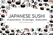 Japanese sushi graphics bundle, an Object Graphic by Doodle emporium (Thumbnail 1 of 9)