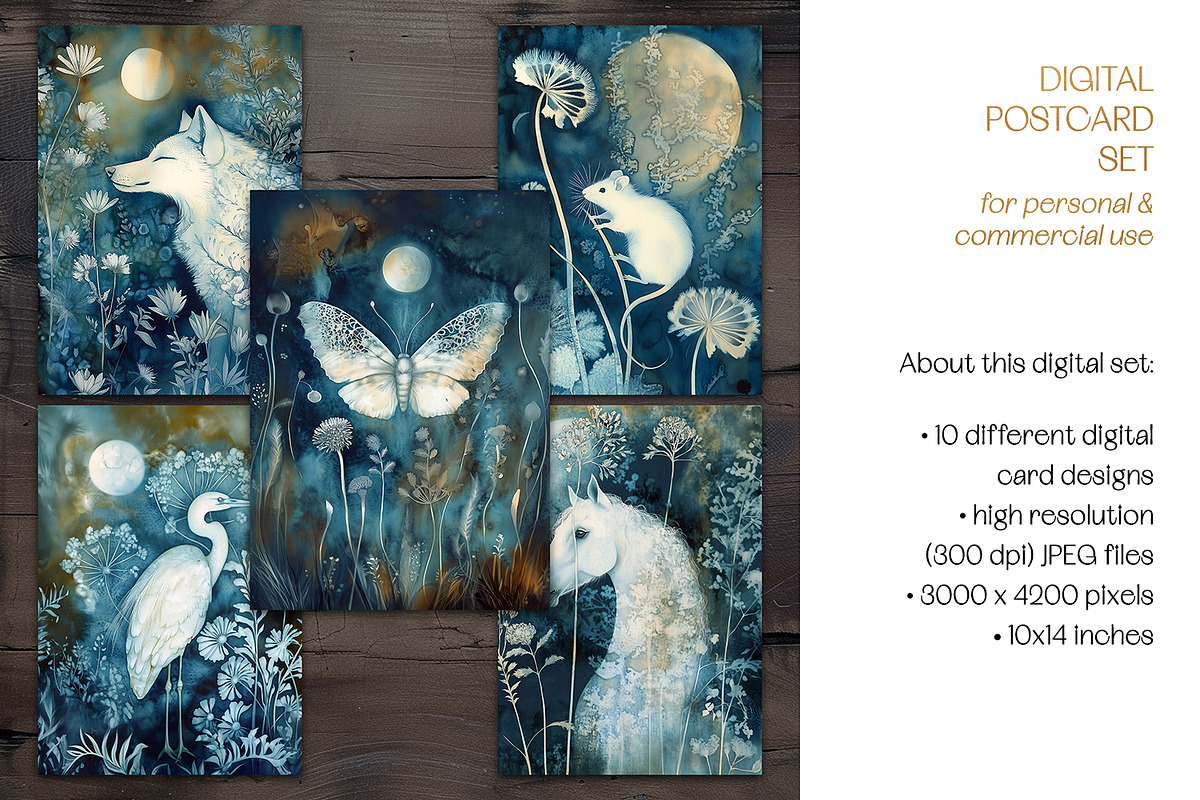 Cyanotype Woodland Paintings, a Background Graphic by The Dutch Lady Designs (Photo 7 of 7)