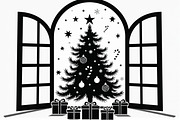 Festive Christmas Tree Silhouette Se, an Illustration by BIPLOB EXPERT (Thumbnail 6 of 20)