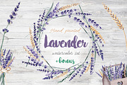 Lavender Watercolor Set Clipart, a Decorative Illustration by Sha1nee (Thumbnail 1 of 8)
