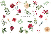 Watercolor Flowers  Burgundy & Cream, an Illustration by Graphic Blue Bird (Thumbnail 4 of 6)