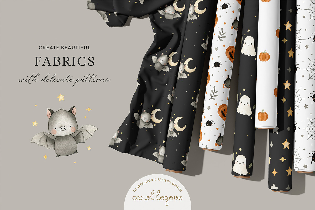 Watercolor Cute Halloween Set, a Decorative Illustration by Carol Lozove (Photo 12 of 26)
