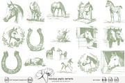 80 line art Horse Stable clip art, an Animal Illustration by Poppy Lane Studio (Thumbnail 2 of 12)