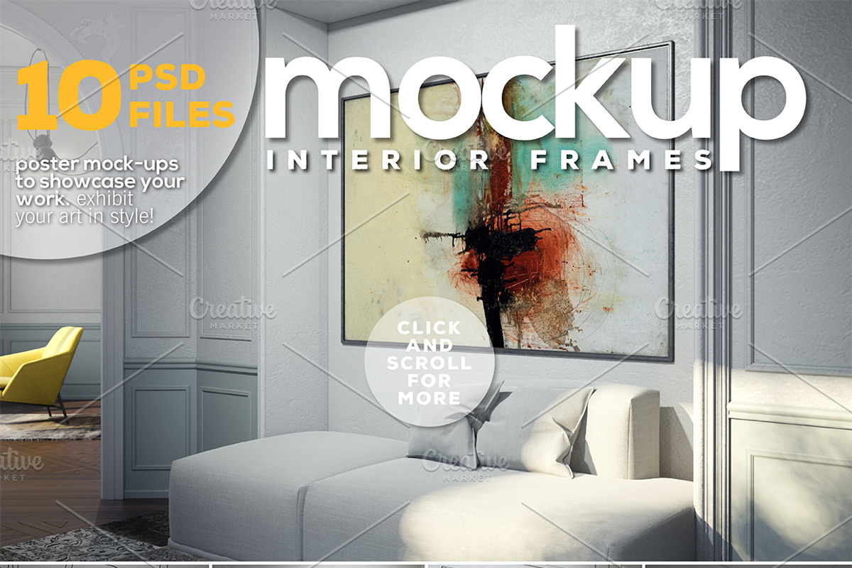 Poster Mock-up vol.9-Interior Frames, a Print Template by Northern Kraft (Photo 1 of 5)