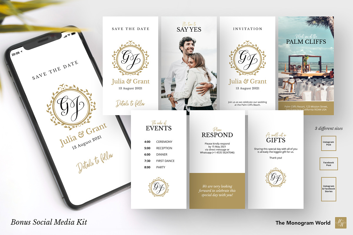 Wedding Stationery Suite, an Invitation Template by Monogram World (Photo 5 of 9)