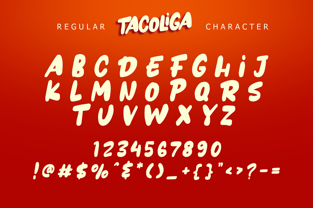 Tacoliga – Bold Playful Display Font, a Handwritten Font by Letterara (Photo 13 of 15)