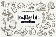 Healthy Lifestyle Doodle SVG Set, an Object Illustration by insemar (Thumbnail 1 of 4)