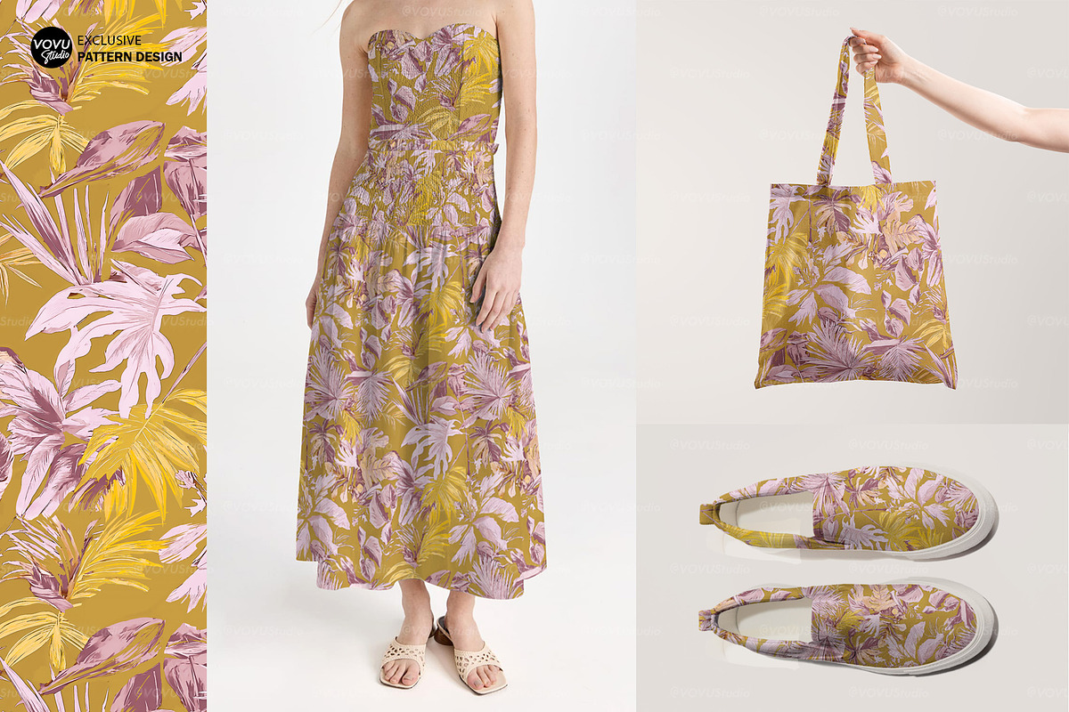 Tropical Leaves Seamless Pattern, a Pattern Graphic by VOVU Studio (Photo 4 of 10)