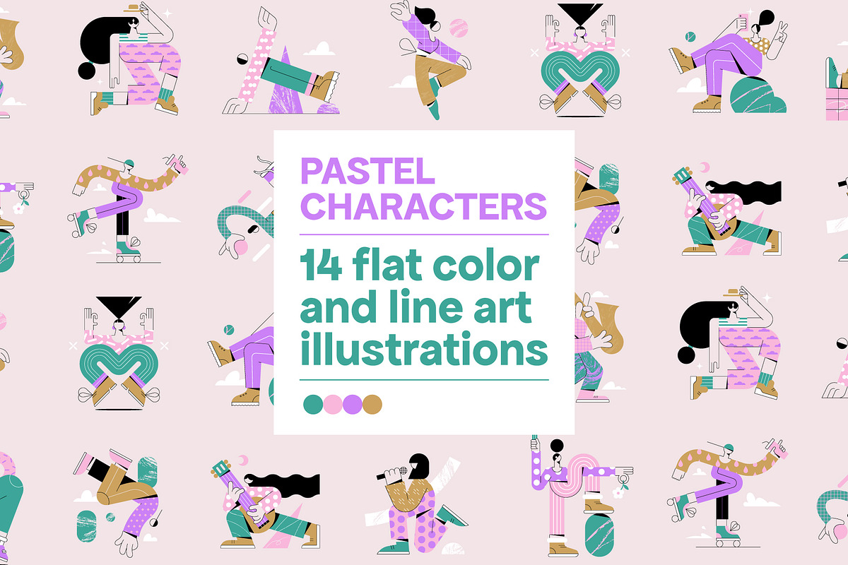 Playful Pastel Vector Characters, a Person Illustration by Léo Alexandre (Photo 1 of 15)