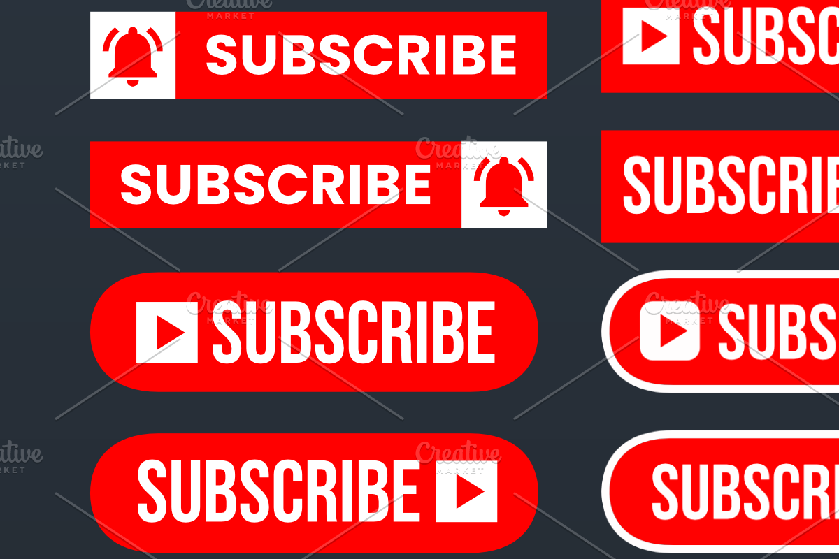 YouTube Subscribe Button Icon Bundle, a Graphic by Vaughn Studios (Photo 2 of 6)