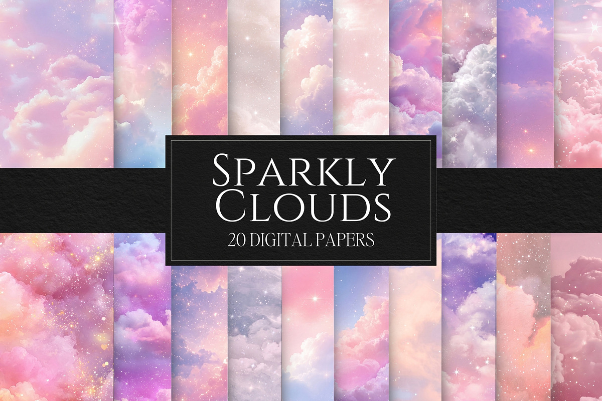 Sparkly Dreamy Cloud Digital Paper, a Background Graphic by Business Chic (Photo 1 of 6)