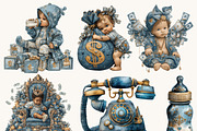 Watercolor Rich Baby Clipart Bundle, a Person Illustration by BusyDaydesign (Thumbnail 4 of 9)