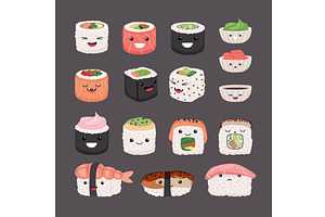Big collection of asian food with, a Food Illustration by Stock-Smart-Start