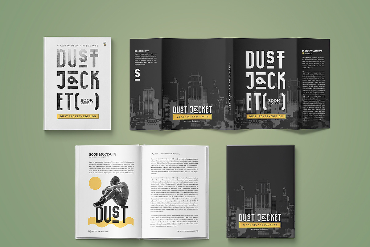 Book Mock-Up / Dust Jacket Edition, a Books & Magazine Mockup by PuneDesign (Photo 8 of 12)