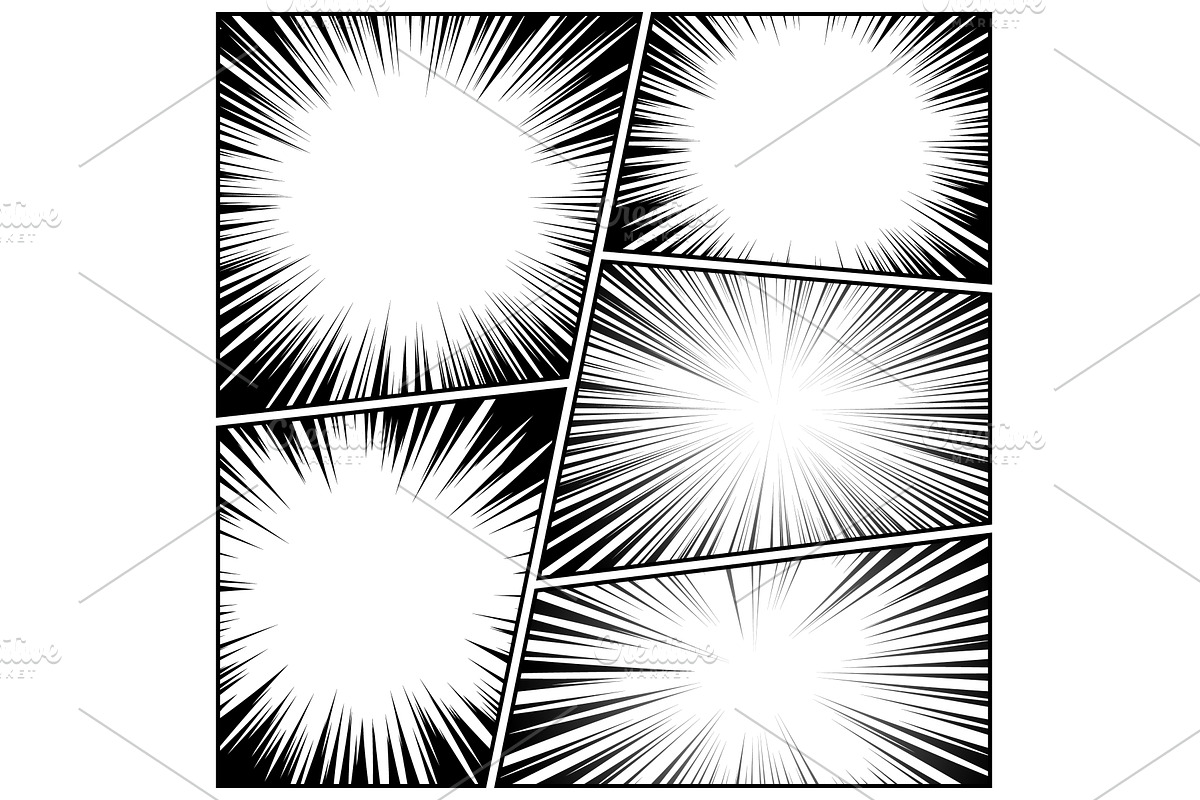 Comic book radial lines collection, a Texture Graphic by 32pixels