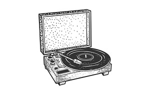 Turntable Record Player Sketch