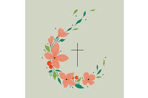 Vector drawing, Christian cross with