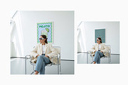 Modern White Frame Mockup W Person, an Icon by First Impression Mockups (Thumbnail 3 of 6)