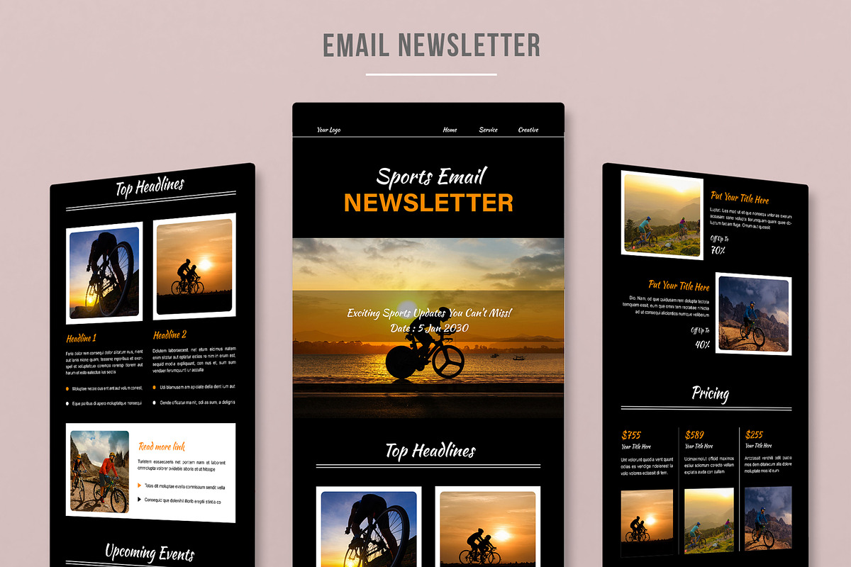 Sport email Newsletter Template, an UI Kit Template by MightyDesign (Photo 1 of 9)