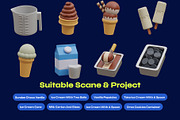 Ice Cream & Desserts 3D Icon, a Food & Drink 3D Model by orenjidesign (Thumbnail 4 of 8)