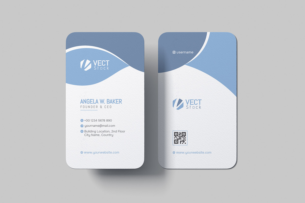 Minimal Vertical Business Card, a Business Card Template by VectStock (Photo 1 of 3)