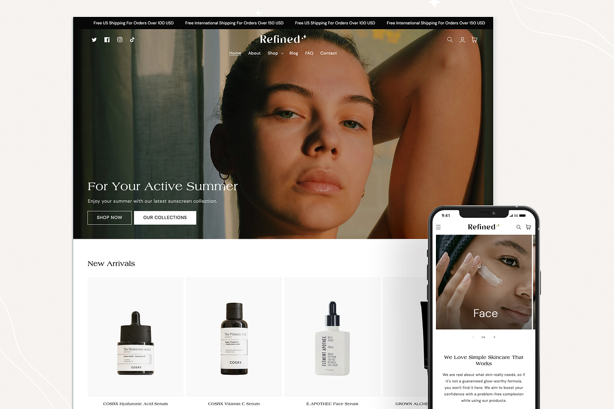 Refined - Cosmetic Shopify Theme, a Shopify Template by InspiredTheme (Photo 1 of 9)