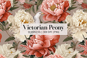 VICTORIAN PEONY Seamless Pattern, a Pattern Graphic by AYAKA Studio Co. (Thumbnail 1 of 8)