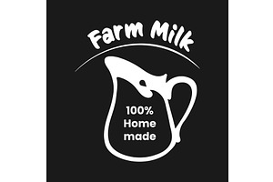 Fresh farm milk logo promoting, an Animal Illustration by okskukuruza