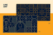 Blue and Orange Modern Geometric Kit, a Pattern Graphic by Lettering_Logo (Thumbnail 5 of 8)