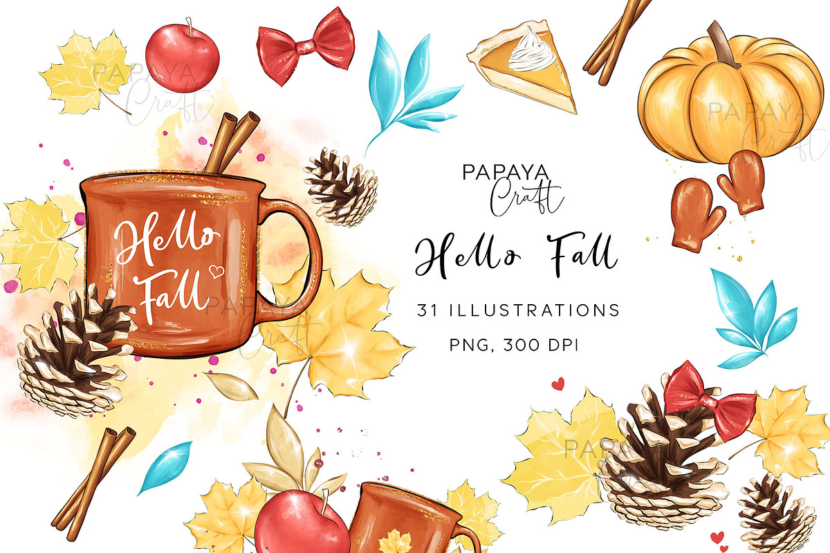 Fall Clipart, an Illustration by Papaya Craft (Photo 1 of 4)