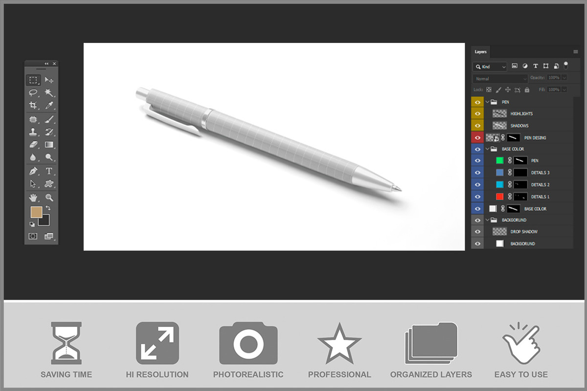 Pen Mockup PSD, a Product Mockup by Bruno's Shop (Photo 3 of 4)