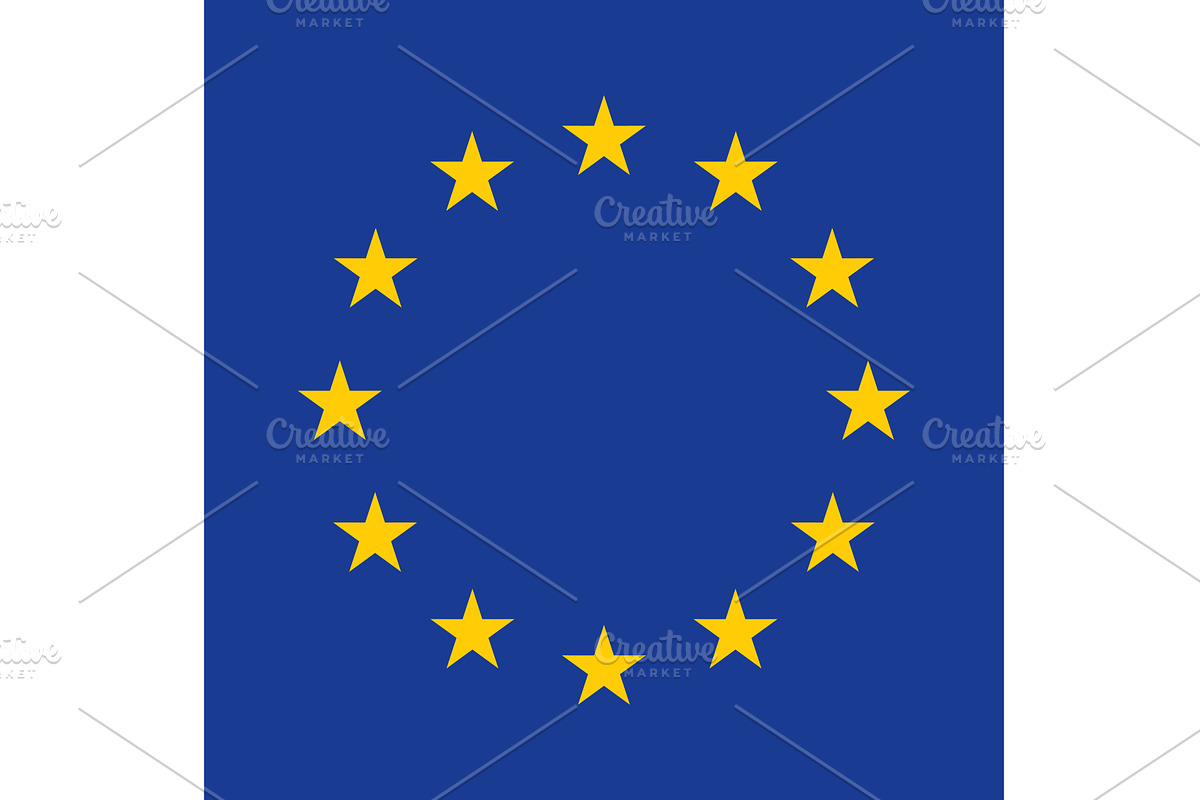 European Union Flag, Europe country, an Object Illustration by in8finity