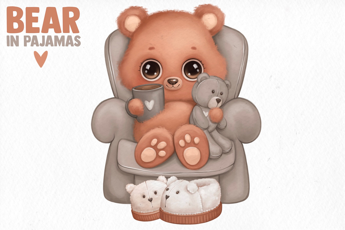 Bear in pajamas, an Animal Illustration by designs.svkl (Photo 2 of 6)
