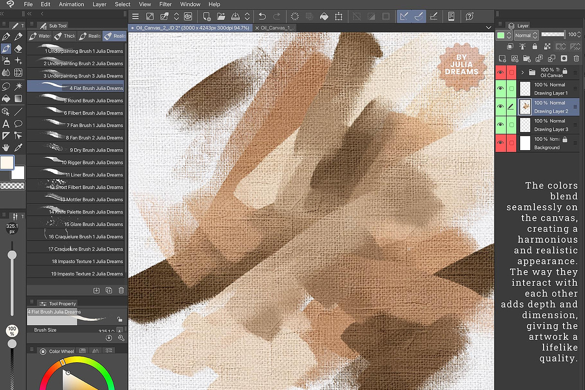 Realistic Oil Brushes CSP, a Brush Add-On by Julia Dreams (Photo 6 of 8)