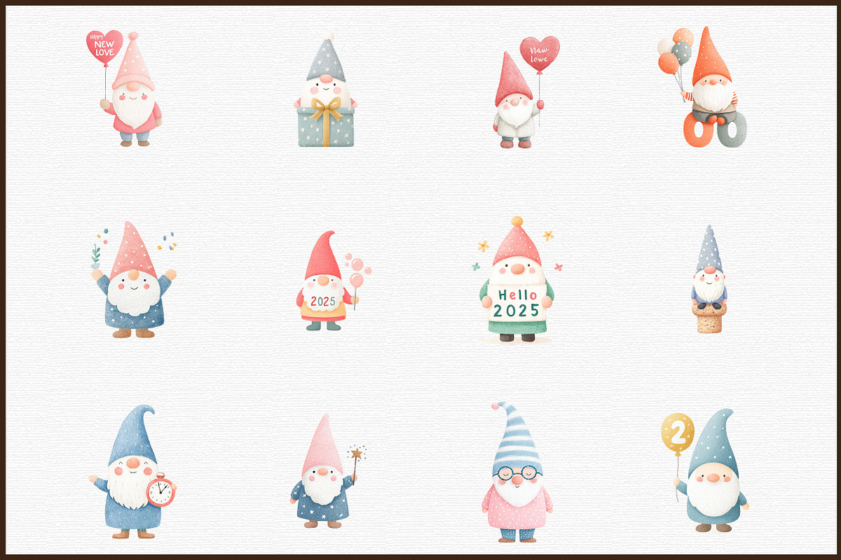 New Year Gnome Clipart, an Illustration by Sublimation Artist (Photo 3 of 6)