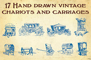 Hand Drawn Vintage Transportation, a Transportation Illustration by Mr Vintage (Thumbnail 1 of 2)