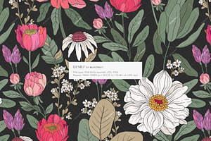 Lush Botanical Pattern And Graphics